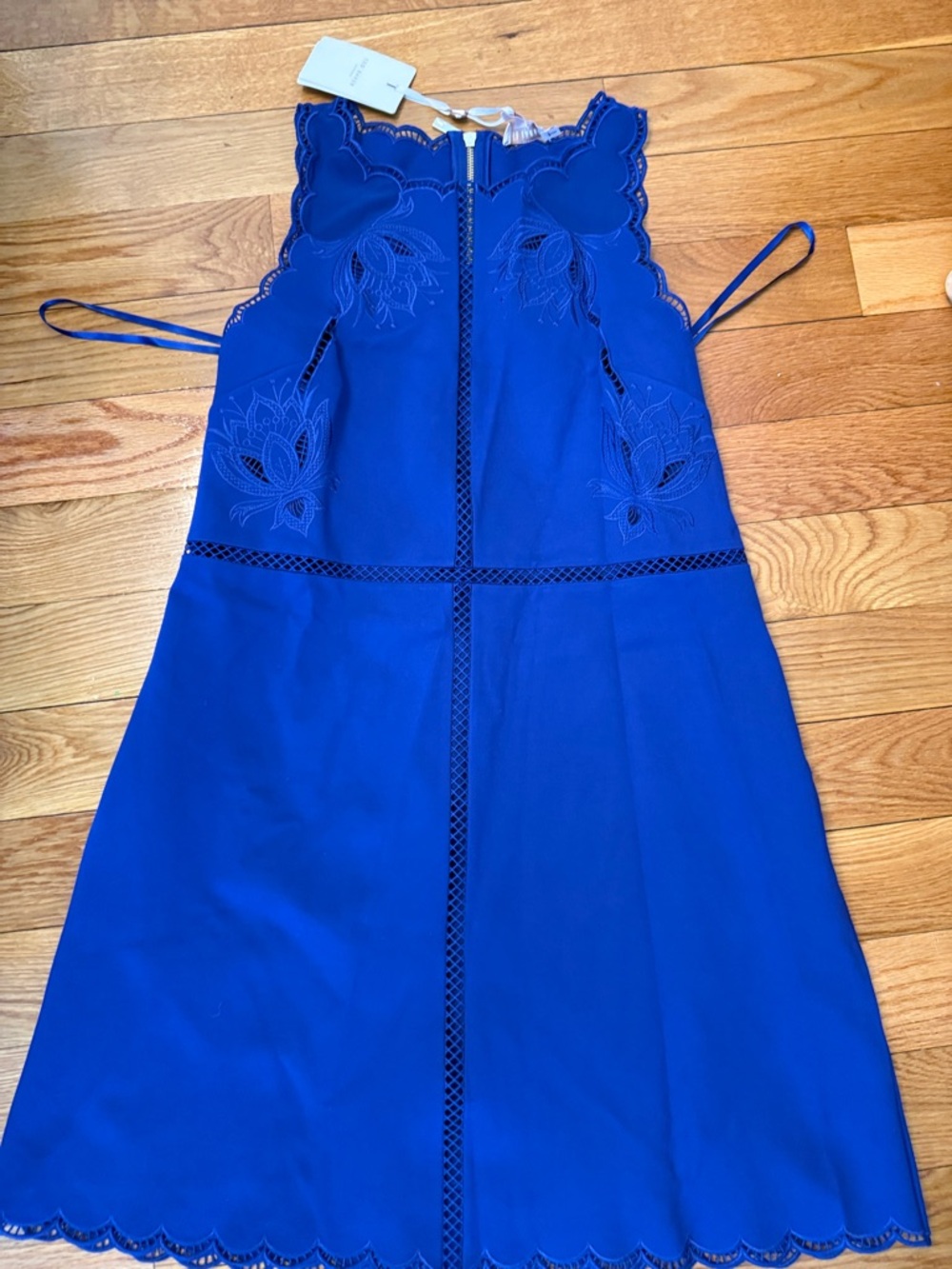Ted Baker Cobalt Blue Scalloped Lace Bodice Dress